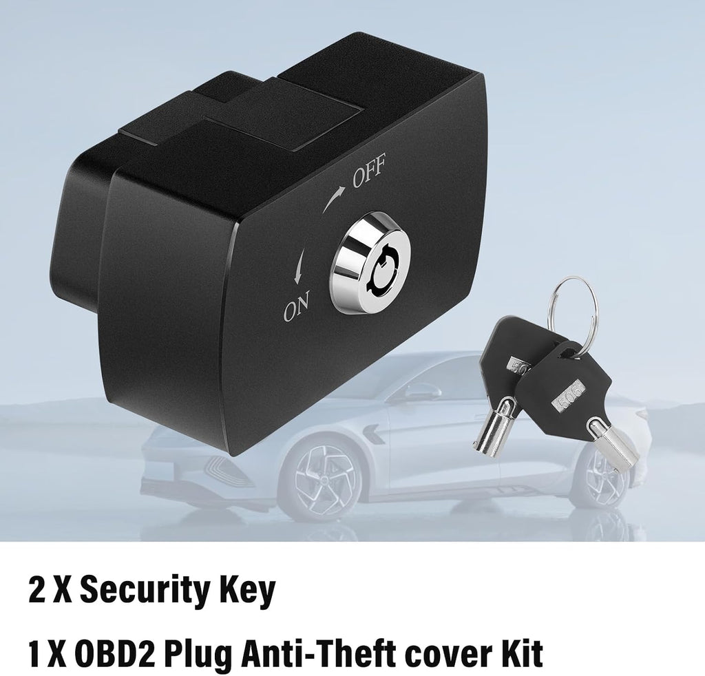 Anti-Theft OBD2(ONLY) Lock, Universal OBD 2 Port Blocker with Security Key, Car Theft Prevention Device for Obdii(Fits Most Vehicles, Aluminum Alloy & POM)