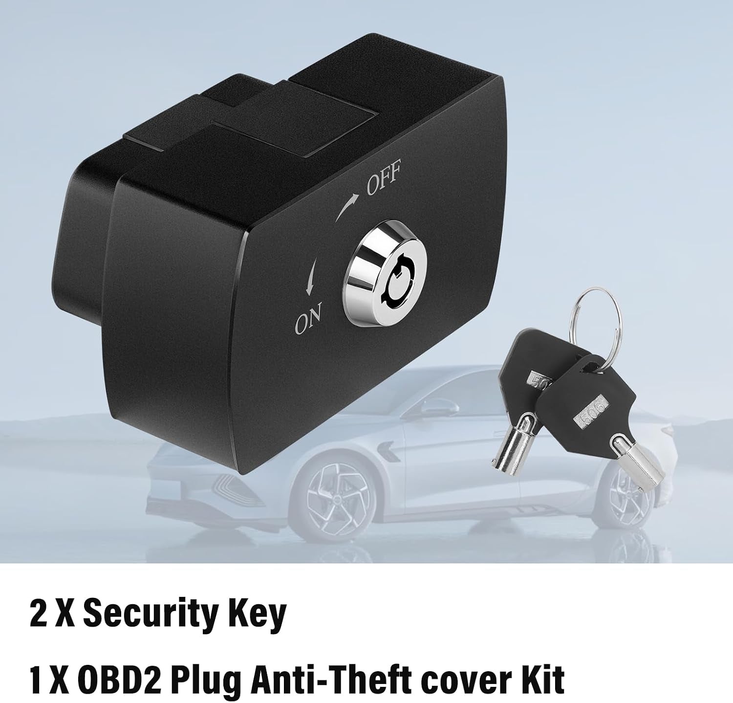 Anti-Theft OBD2(ONLY) Lock, Universal OBD 2 Port Blocker with Security Key, Car Theft Prevention Device for Obdii(Fits Most Vehicles, Aluminum Alloy & POM)