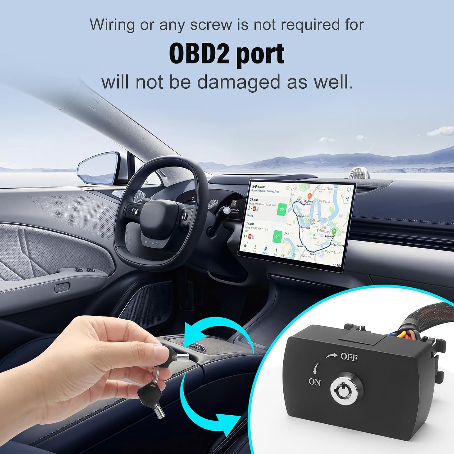 Anti-Theft OBD2(ONLY) Lock, Universal OBD 2 Port Blocker with Security Key, Car Theft Prevention Device for Obdii(Fits Most Vehicles, Aluminum Alloy & POM)