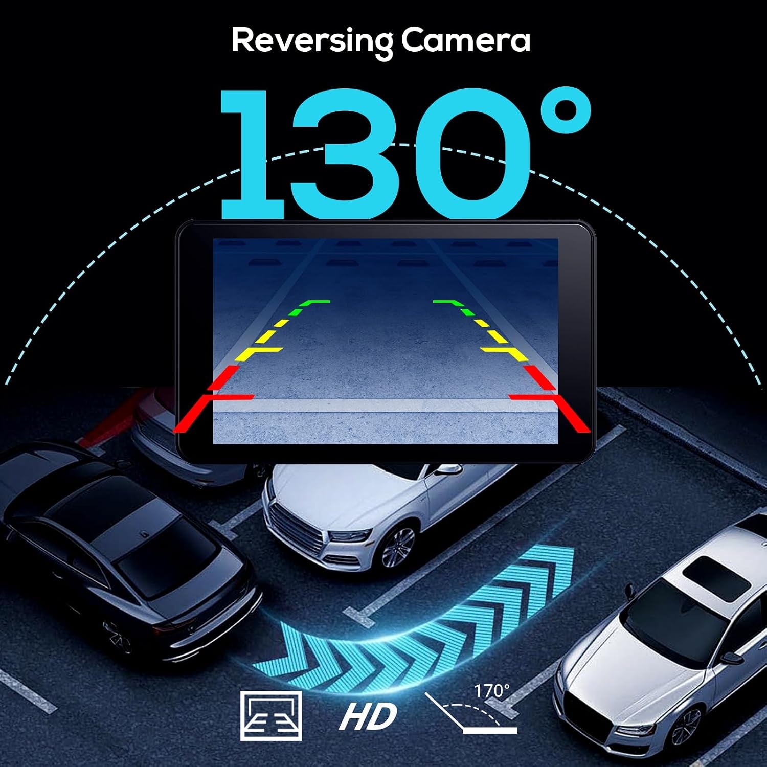 Portable Wireless Carplay Screen for Car,7 Inch Car Stereo Wireless Carplay & Android Auto,1080P Backup Camera Car Audio Receivers GPS Navigation Mirror Link